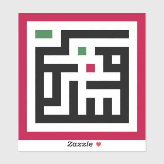 パレスティナ語のアルビック語ワードアートの正方形のワードフラグ シール (シート)