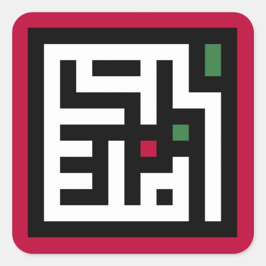 パレスティナ語のアルビック語ワードアートの正方形のワードフラグ スクエアシール (正面)