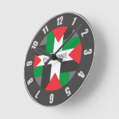 パレスティナ選手スポーツサッカーボール⚽ ラウンド壁時計 (傾斜)