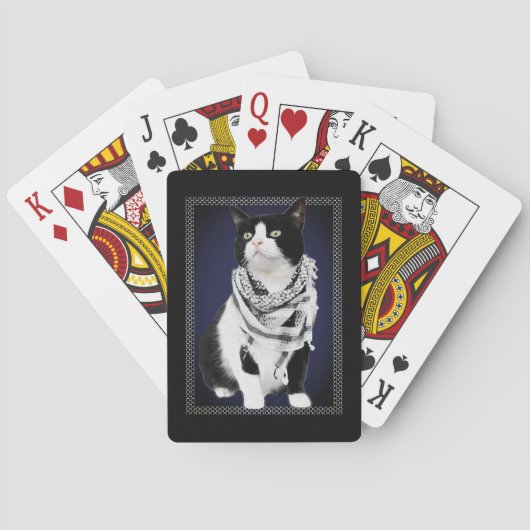 パレスティナ・クフィヤの猫トランプ トランプ (裏面)