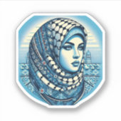 パレスティナ・ケフィエ支援 シール (正面)