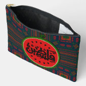 パレスティナ・スイカ・パレスチナのアラビア語「فلسطين」 アクセサリーポーチ (見開き)