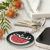 パレスティナ・スイカ・パレスチナのアラビア語「فلسطين」 キーホルダー (正面右)