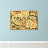 パレスティンパノラママップパレスチナ4 キャンバスプリント (インサイチュ (ウッドフロア))