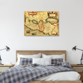 パレスティンパノラママップパレスチナ4 キャンバスプリント (インサイチュ (寝室))