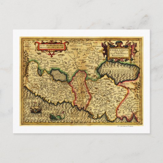 パレスティンパノラママップパレスチナ5 ポストカード (正面)