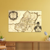 パレスティンパノラママップパレスチナ キャンバスプリント (インサイチュ (リビング))