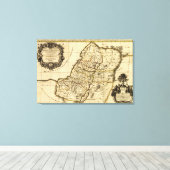 パレスティンパノラママップパレスチナ キャンバスプリント (インサイチュ (ウッドフロア))