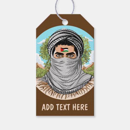 パレスティンフリーダムファイターポートレート ギフトタグ (正面)