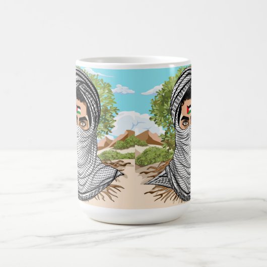 パレスティンフリーダムファイターポートレート コーヒーマグカップ (中央)