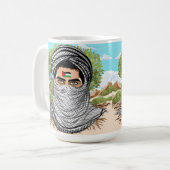 パレスティンフリーダムファイターポートレート コーヒーマグカップ (正面左)