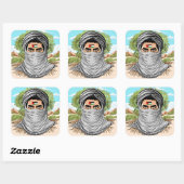 パレスティンフリーダムファイターポートレート スクエアシール (シート)