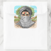 パレスティンフリーダムファイターポートレート スクエアシール (バッグ)