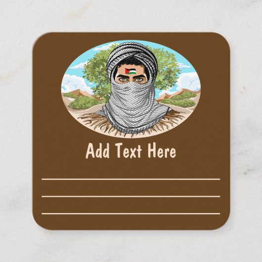パレスティンフリーダムファイターポートレート スクエア名刺 (正面)