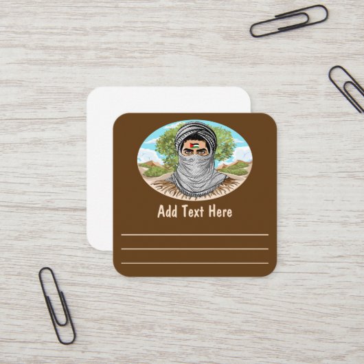 パレスティンフリーダムファイターポートレート スクエア名刺 (正面/裏面インサイチュ)