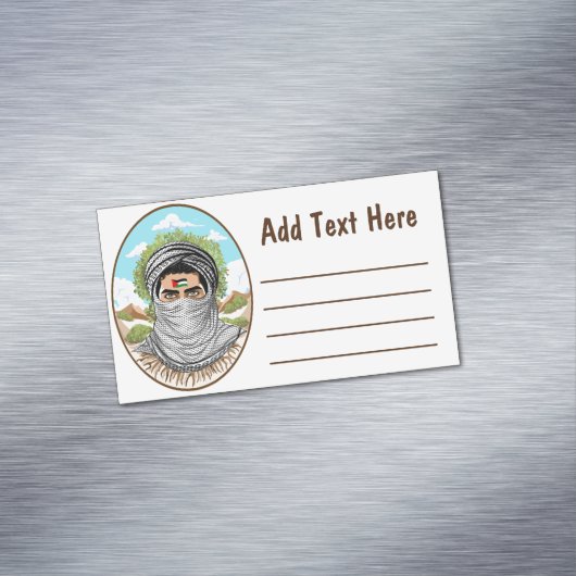 パレスティンフリーダムファイターポートレート マグネット名刺 (インサイチュ)