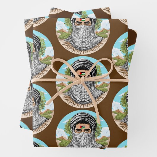 パレスティンフリーダムファイターポートレート ラッピングペーパーシート (インサイチュ)