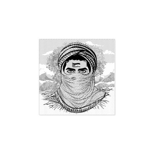 パレスティンフリーダムファイターポートレート ラバースタンプ (インプリント)