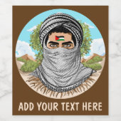 パレスティンフリーダムファイターポートレート ワインラベル (シングルラベル)