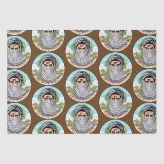 パレスティンフリーダムファイターポートレート 薄葉紙 (正面)