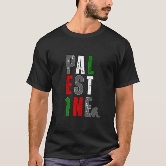 パレステ動揺してナTシャツ – フラグの色 Tシャツ (正面)