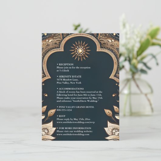 パレスヒンディヘナメンディインディアンスタイル結婚ズ エンクロージャーカード (スタンド正面)