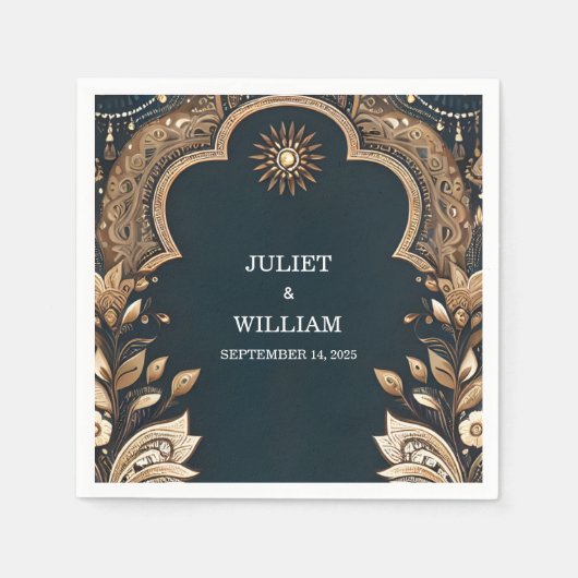 パレスヒンディヘナメンディインディアンスタイル結婚ズ スタンダードカクテルナプキン (正面)