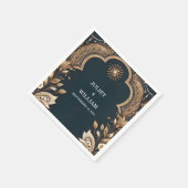 パレスヒンディヘナメンディインディアンスタイル結婚ズ スタンダードカクテルナプキン (角)