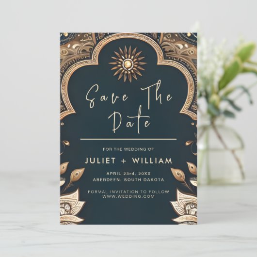 パレスヒンディヘナメンディインディアンスタイル結婚ズ セーブザデート (スタンド正面)