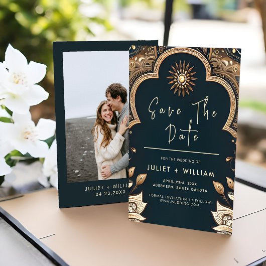 パレスヒンディヘナメンディインディアンスタイル結婚ズ セーブザデート