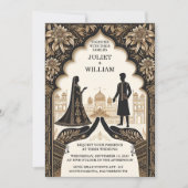 パレスヒンディヘナメンディインディアンスタイル結婚ズ 招待状 (正面)