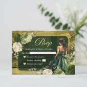 パレス王室のセージ&ハンターグリーンMiSクリンRSVP 出欠カード (スタンド正面)