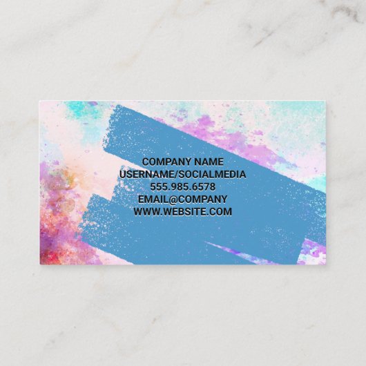 パレットとブラシ | 水の色と絵を描 名刺 (裏面)