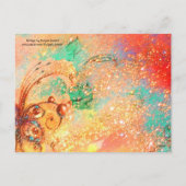 パレットのイースター卵を絵を描持つアーティストウサギ シーズンポストカード (裏面)