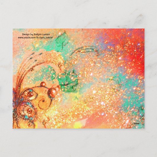 パレットのイースター卵を絵を描持つアーティストウサギ シーズンポストカード (裏面)