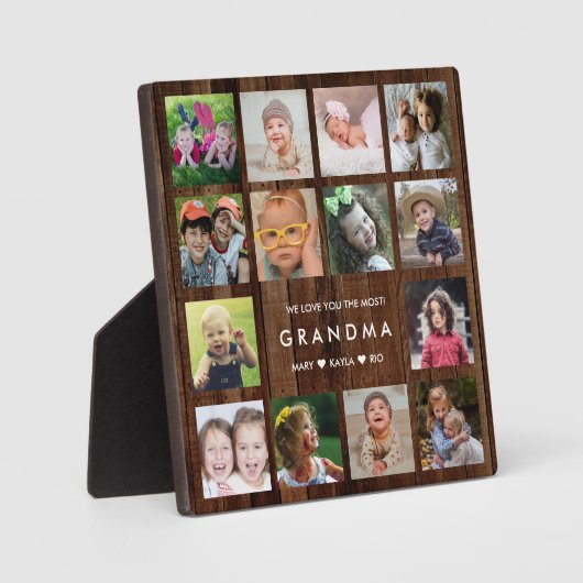 パレットウッド私たちは愛おばあちゃん14フォトコラージュ フォトプラーク (正面)