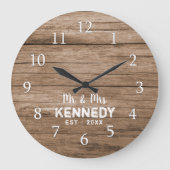 パレッ素朴トの木のミセス結婚ズ ラージ壁時計 (正面)