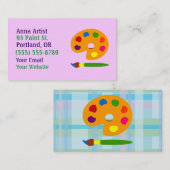 パレッ絵を描ト・アーティスト・ビジネス・カード 名刺 (正面/裏面)