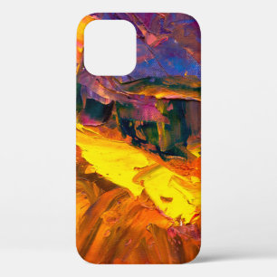 パレッ絵画トナイフペイント付きのアート,キャンバス,abs iPhone 12ケース