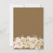 パレピーチ＆ブラウンの花柄をあしらったブラウンのラスティックウェディング 招待状 (裏面)