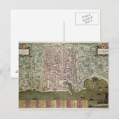 パレルモの地図, 'Civitates Orbis Terrarum'からの'by ポストカード (正面/裏面)