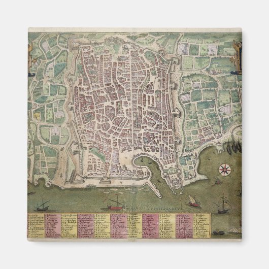 パレルモの地図, 'Civitates Orbis Terrarum'からの'by マグネット (正面)