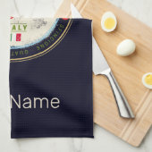 パレルモキャピタルオブシチリーイタリアヴィンテージ土産 キッチンタオル (四つ折り)