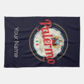 パレルモキャピタルオブシチリーイタリアヴィンテージ土産 キッチンタオル (横)