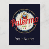 パレルモキャピタルオブシチリーイタリアヴィンテージ土産 シーズンポストカード (正面)