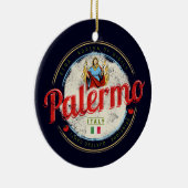 パレルモキャピタルオブシチリーイタリアヴィンテージ土産 セラミックオーナメント (右)
