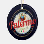 パレルモキャピタルオブシチリーイタリアヴィンテージ土産 セラミックオーナメント (左)