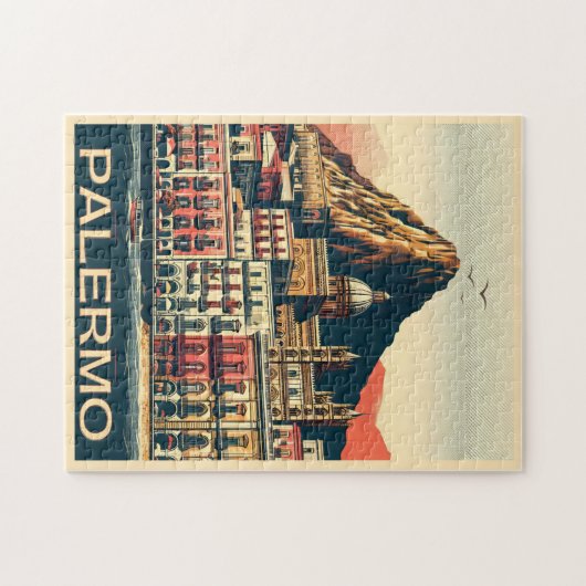 パレルモシチリアイタリアンヴィンテージ土産ギフト ジグソーパズル (横)