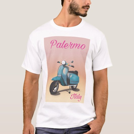 パレルモ イタリア スクーター ポスター Tシャツ (正面)