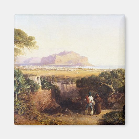 パレルモ、シチリア、1847 (キャンバス上の油) マグネット (正面)